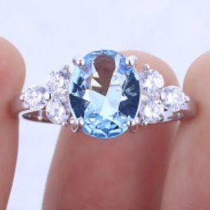 Pretty Silver and Aquamarine Ring